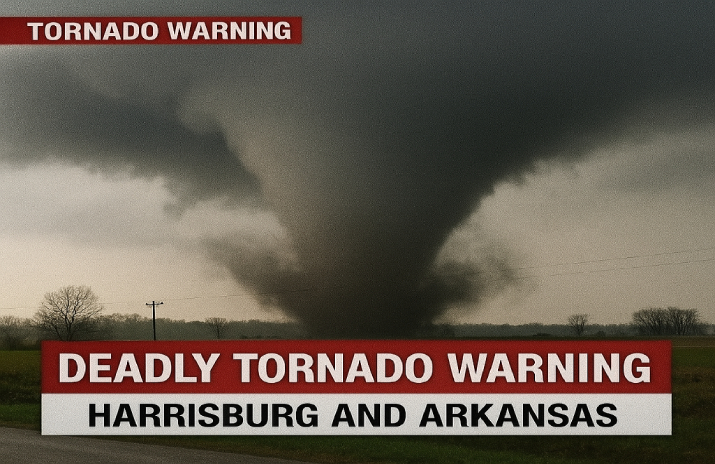 Deadly Tornado Warning at Harrisburg and Arkansas